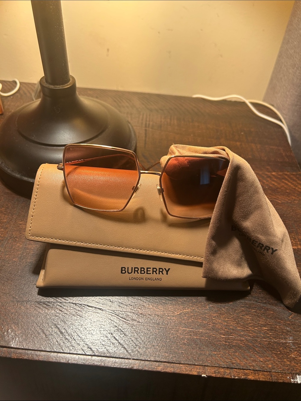 Burberry Women's Sunglasses - Tan Frame with Brown Gradient Lenses